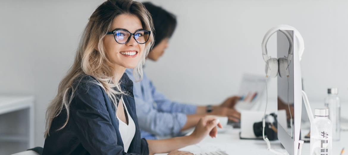 woman working in an office