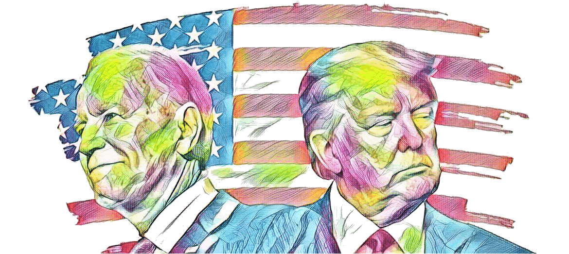 Joe Biden and Donald Trump illustration