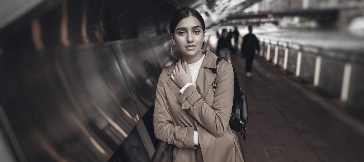 business woman in a subway station